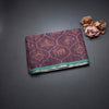 Raw Silk Dark Brown Ikkat Printed Saree