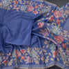 Kota Cornflower Blue Borderless Floral Printed Saree