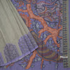 Semi Linen Pista Green Kalamkari Printed Saree