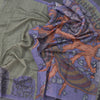 Semi Linen Pista Green Kalamkari Printed Saree