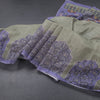 Semi Linen Pista Green Kalamkari Printed Saree