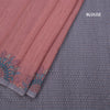 Semi Linen Light Maroon Kalamkari Printed Saree