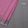 Semi Linen Magenta Purple Kalamkari Printed Saree
