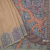 Semi Linen Mustard Kalamkari Printed Saree