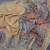 Semi Linen Mustard Kalamkari Printed Saree