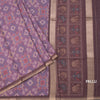 Raw Silk Purple Ikkat Printed Saree