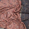 Raw Silk Cinnamon Brown Ikkat Printed Saree