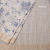 Raw Silk Cream Floral Printed Saree With Zari Border 02