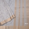Raw Silk Grey Printed Saree With Zari Border 02
