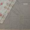 Linen Mint Green Floral Thread Work Saree