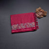Semi Raw Silk Ruby Red Zari Checked Saree And Thread Border