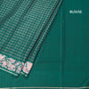 Raw Silk Bottle Green Zari Checked Saree And Thread Border