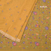 Raw Silk Yellow Floral Thread Buttas And Thread Border