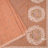 Linen Light Orange Floral Thread Buttas And Thread Border