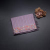 Raw Silk Lilac Purple Zari Stripes Saree And Thread Border