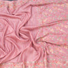 Raw Silk Baby Pink Saree With Zari Stripes And Thread Border