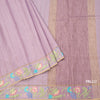 Raw Silk Lilac Purple Zari Stripes Saree And Thread Border 02