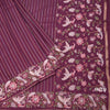 Raw Silk Maroon Zari Stripes Saree And Thread Border