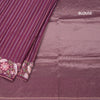 Raw Silk Maroon Zari Stripes Saree And Thread Border