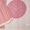 Semi Raw Silk Multi Colour Printed Striped Saree