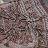 Raw Silk Brown Printed Saree