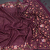 Raw Silk Dark Maroon Zari Checked Saree And Thread Border