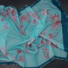 Kota Aqua Blue Floral Printed Saree