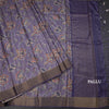 Semi Raw Silk Purple Floral Printed Saree