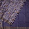 Semi Raw Silk Purple Floral Printed Saree