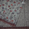 Semi Linen Grey Floral Printed Saree 06