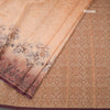 Semi Linen Light Yellow Floral Printed Saree With Paisley Design