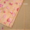 Semi Linen Creamy Yellow Floral Printed Saree