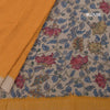 Semi Linen Mango Yellow Printed Saree 02