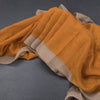 Semi Linen Mango Yellow Printed Saree 02