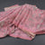 Semi Raw Silk Pink Printed Saree With Floral Creeper Design