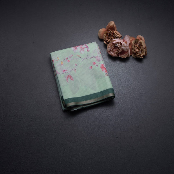 Kota Mint Green Floral Printed Saree