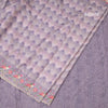 Raw Silk Lavender Printed Saree With Thread Border