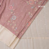 Satin Silk Light Peach Floral Printed Saree