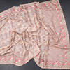 Raw Silk Light Brown Printed Saree With Thread Border