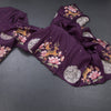 Raw Silk Dark Purple Saree With Thread Buttas And Cut Work Border