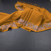 Raw Silk Mustard Yellow Zari Checked Saree And Thread Border