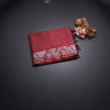 Raw Silk Maroon Zari Checked Saree And Thread Border