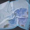 Semi Linen Pastel Blue Floral Printed Saree And Ribbon Border