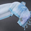 Semi Linen Pastel Blue Floral Printed Saree And Ribbon Border