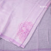 Semi Linen Lavender Floral Printed Saree And Ribbon Border