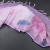 Semi Linen Lavender Floral Printed Saree And Ribbon Border