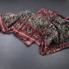 Raw Silk Dark Green Kalamkari Printed Saree