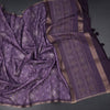 Semi Raw Silk Purple Printed Saree 02