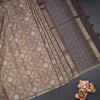Semi Raw Silk Olive Green Printed Saree 02