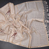 Raw Silk Cream Parrot Printed Saree And Ribbon Border